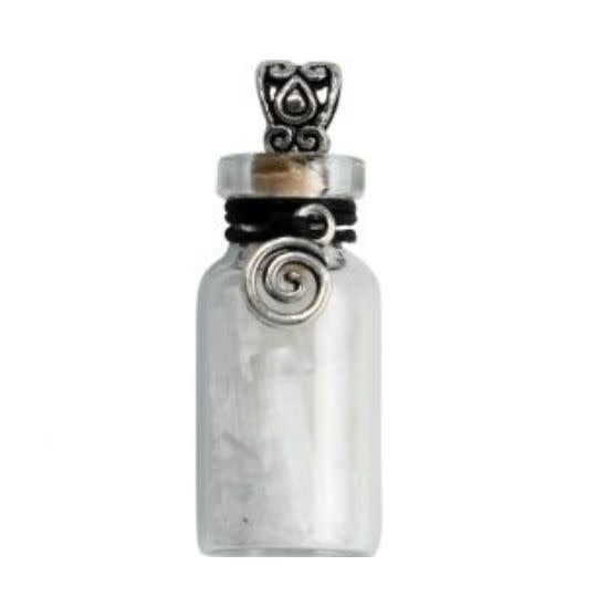Selenite &amp; Spiral Chip Bottle Necklace 20.5&quot;L