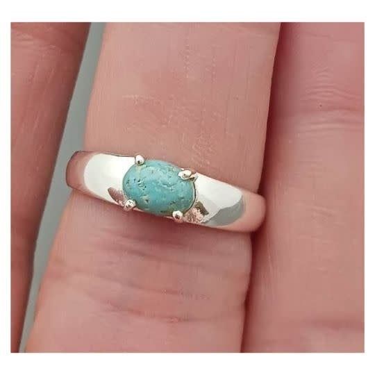 Turquoise Ring  B - Size 8 Sterling Silver