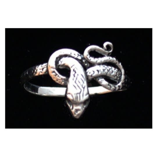 Coiled Snake Ring Sterling Silver - Size 9
