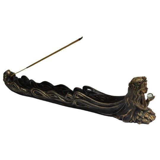 Golden Fairy with Sphere Incense Holder 12.5&quot;