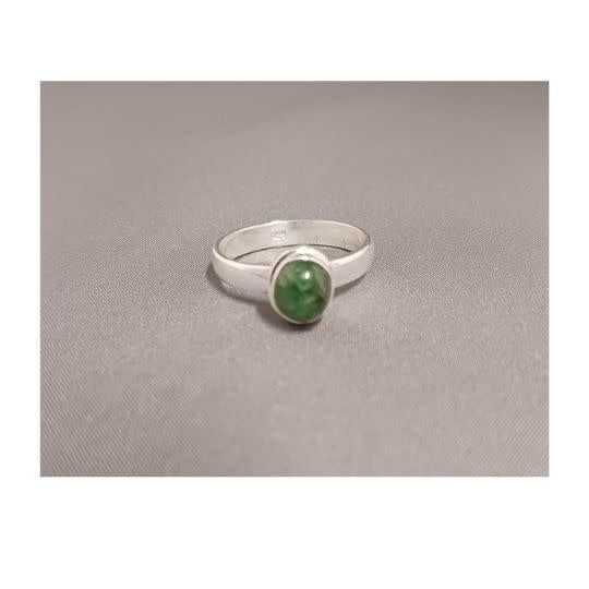 Emerald Ring B - Size 7 Sterling Silver