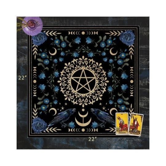 Tarot / Altar Cloth: Pentacle Raven
