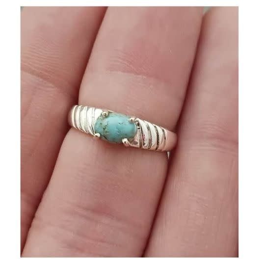 Turquoise Ring  B - Size 9 Sterling Silver