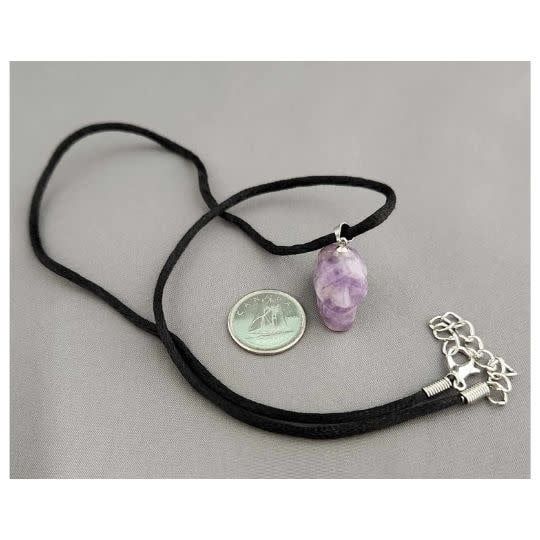 Amethyst Skull Necklace 3/4&quot;