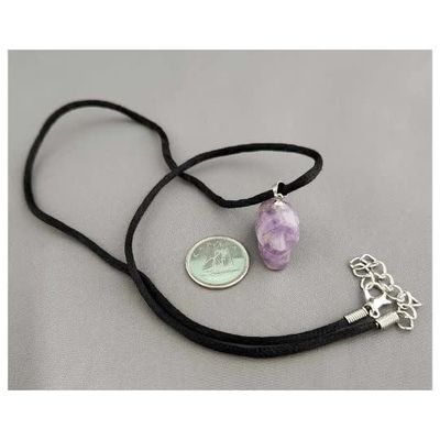 Amethyst Skull Necklace 3/4&quot;