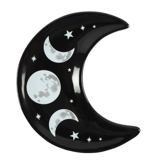 Crescent Moon Trinket Dish 5&quot;: Black