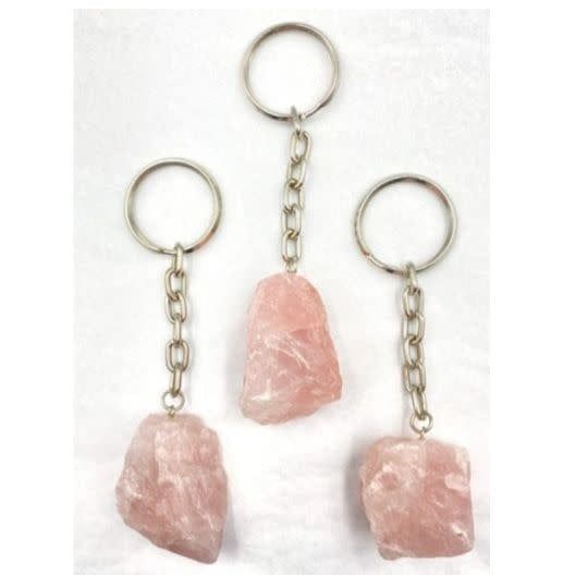 Mineral Keychain Rose Quartz Raw