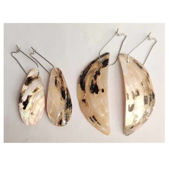 Lake Erie Shell Dangle  Earrings