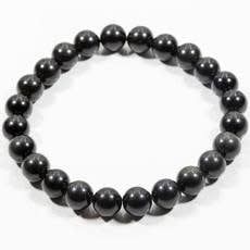 Large Black Obsidian Bracelet 8MM - 8-8.5&quot;
