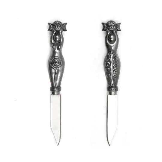 Triple Moon Goddess Alter Dagger / Athame