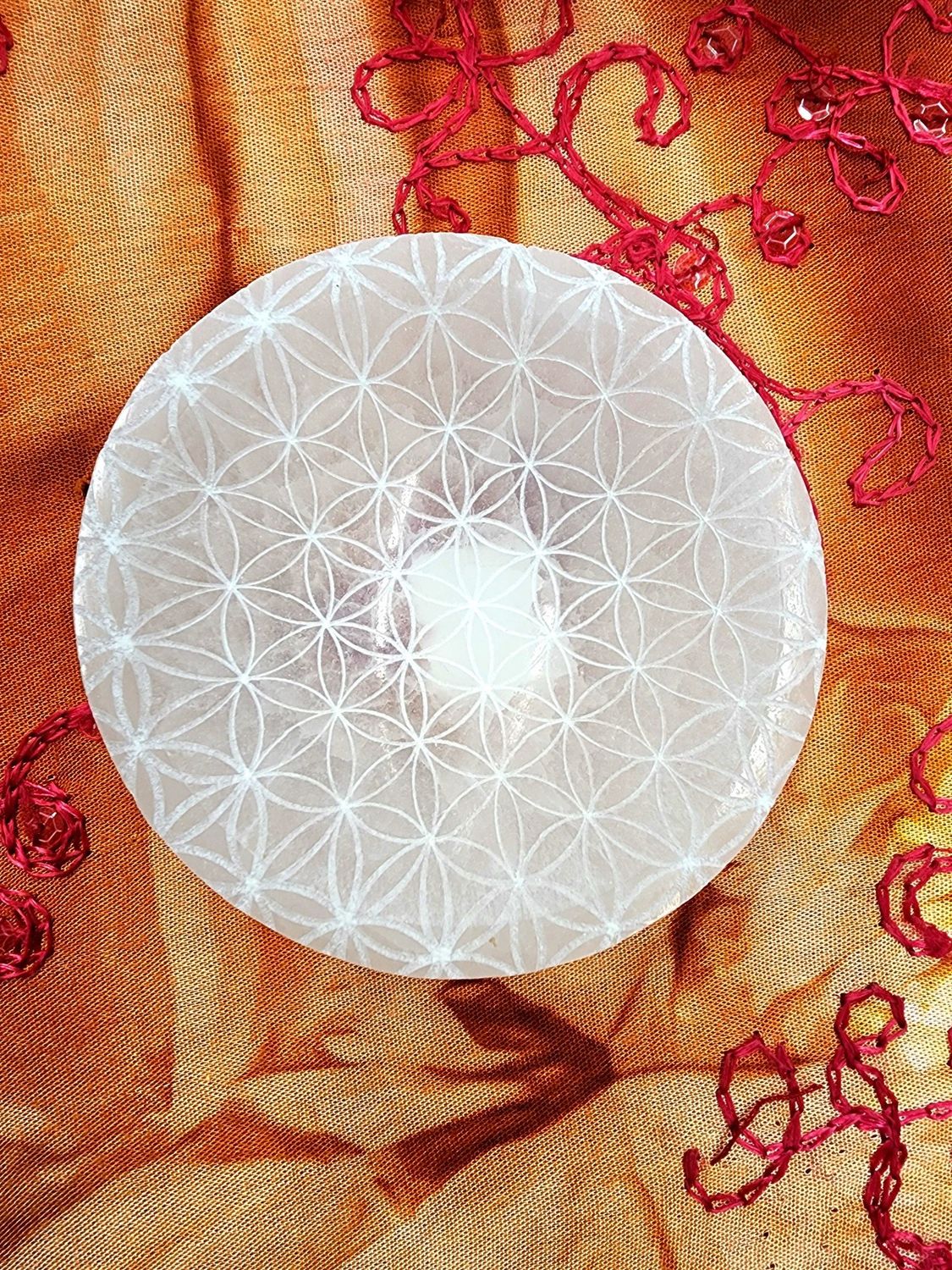 Selenite Flower of Life Bowls 4&quot;