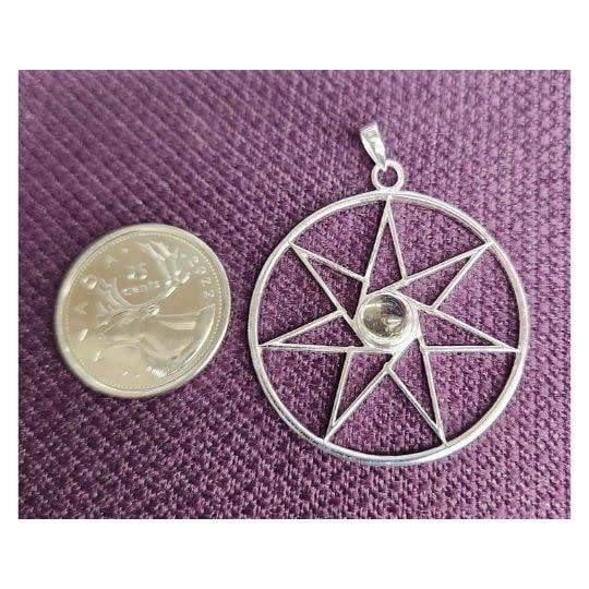 Fairy Star Pendant A with Clear Quartz Sterling Silver 1.5&quot;