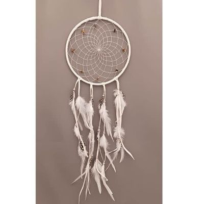 Dream Catcher w/ Semi Precious Stones White 6&quot;