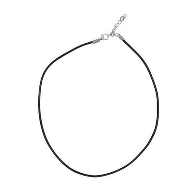 Black Faux Leather Necklace - 18 - 19"