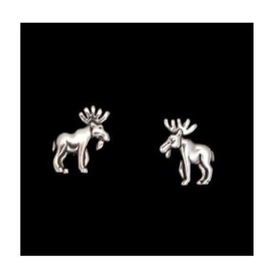 Moose Sterling Silver Stud Earrings