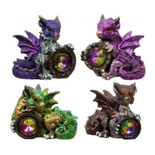 Baby Dragons with Gem Resin Statue 2&quot;