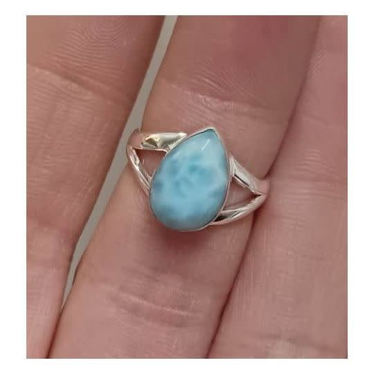 Larimar Ring F - Size 6 Sterling Silver
