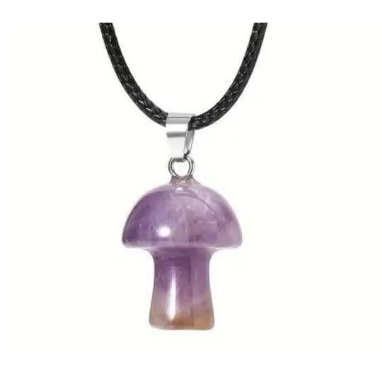 Amethyst Mini Mushroom Necklace
