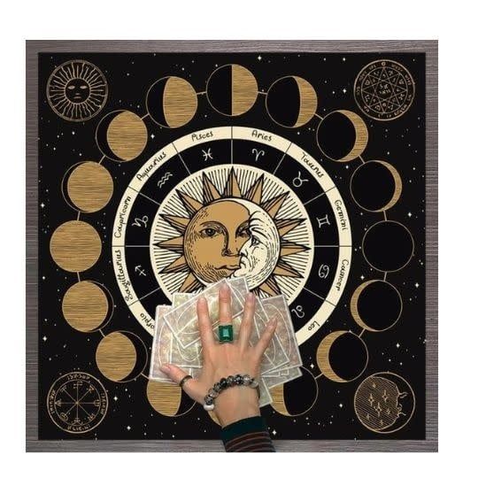 Tarot / Altar Cloth: Zodiac Moon Phases