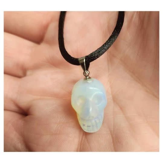 Opalite Skull Necklace 3/4&quot;