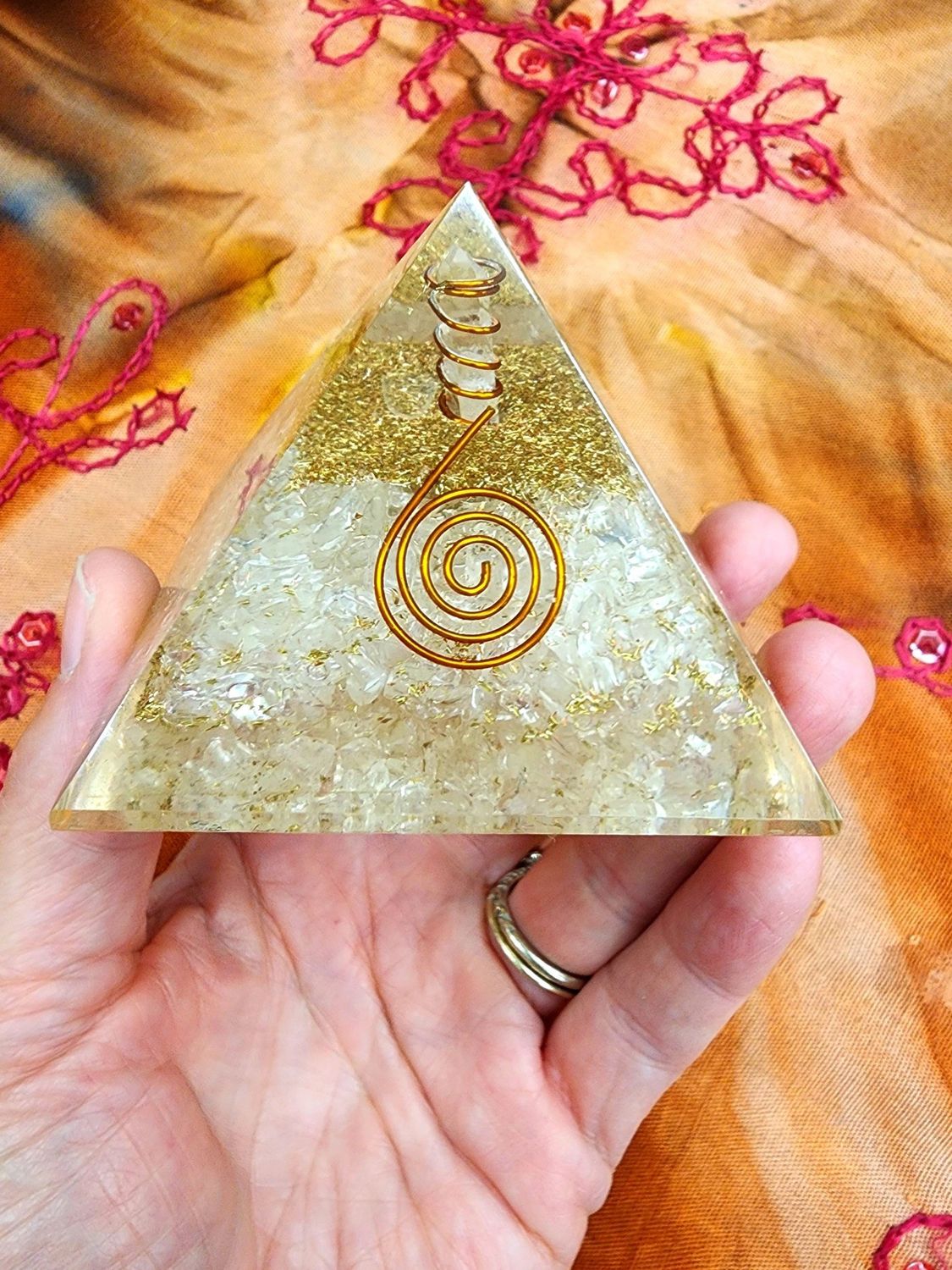 Clear Quartz Orgonite Pyramid 3&quot;