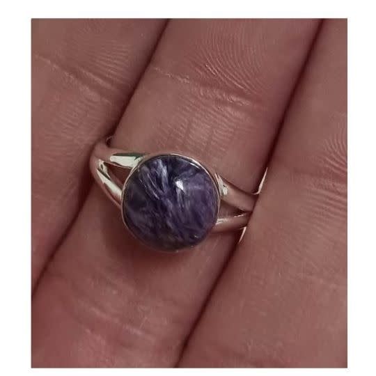 Charoite Ring - Size 8 Sterling Silver