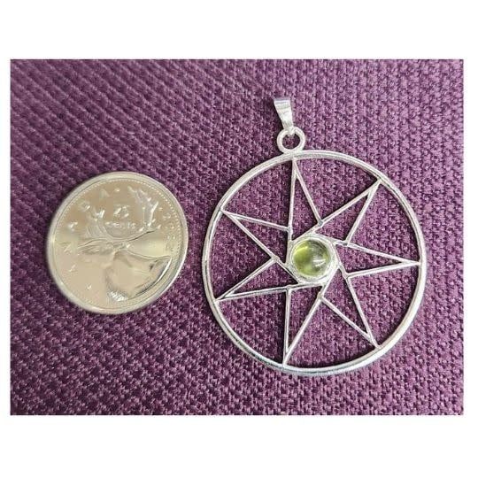 Fairy Star Pendant A with Peridot Sterling Silver 1.5&quot;