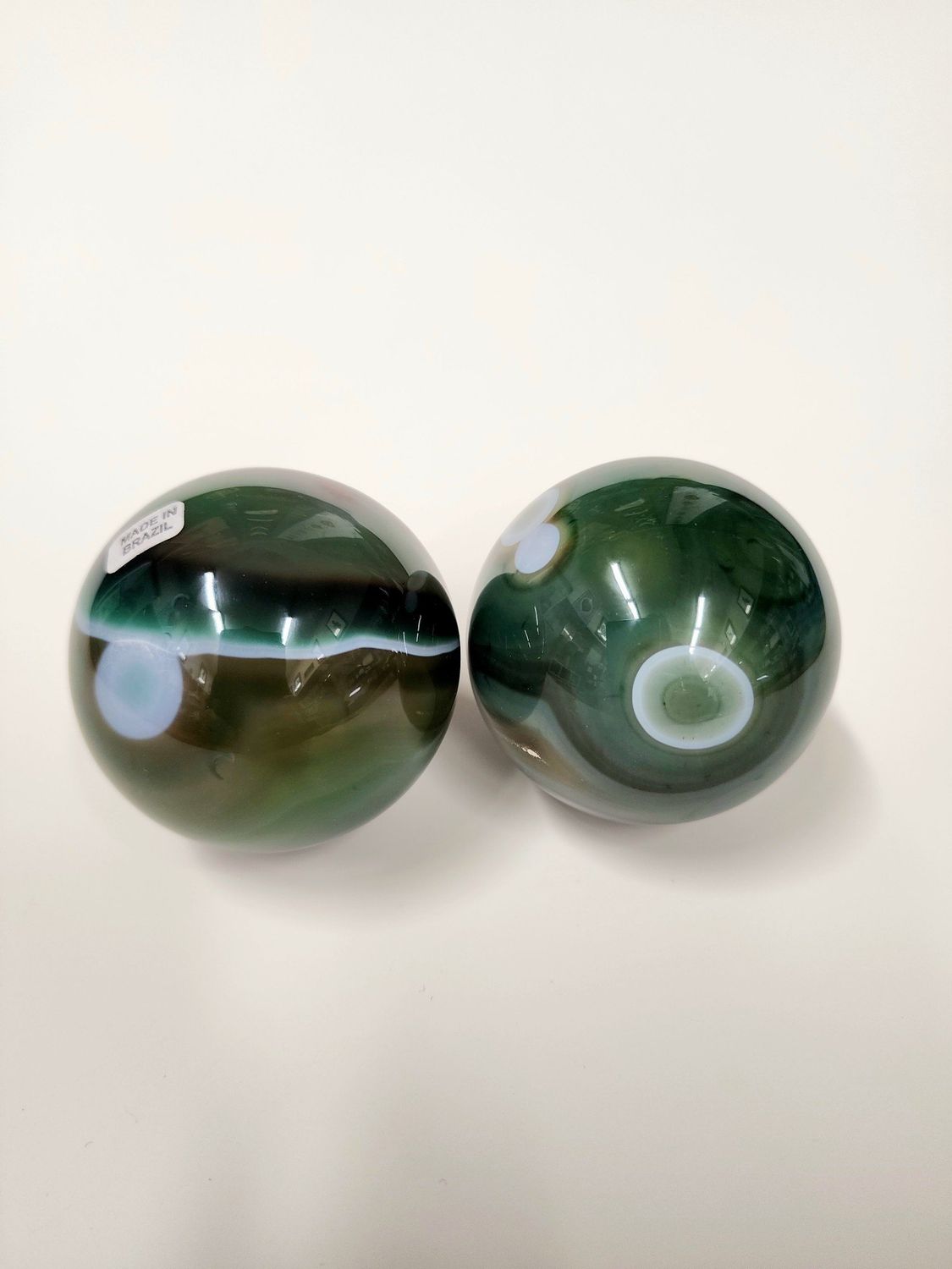 Green Agate Spheres 2.3&quot;