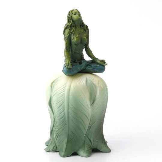 Mother Earth Gaia Lotus Flower Bell 5.5&quot;