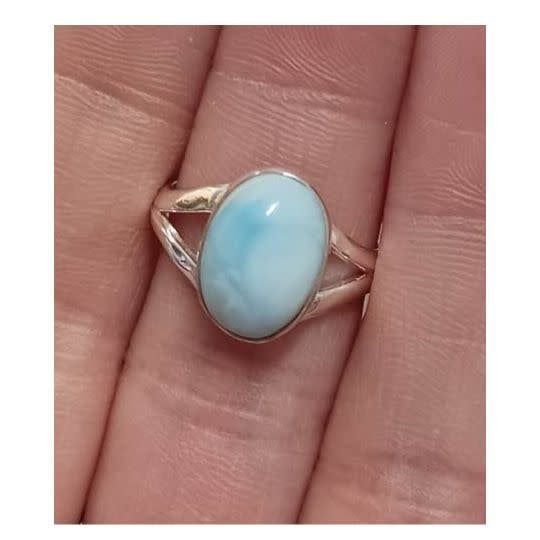 Larimar Ring E - Size 9 Sterling Silver