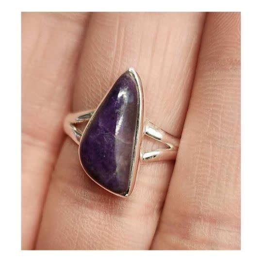 Sugilite Ring - Size 8 Sterling Silver