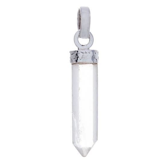 Clear Quartz Point Pendant Sterling Silver