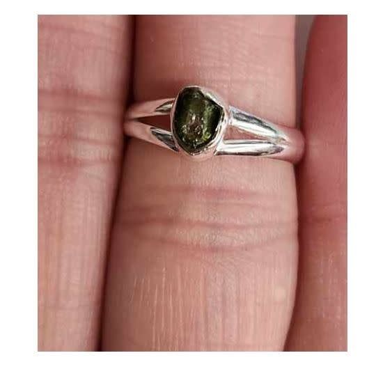 Watermelon Tourmaline Ring - Size 6 Sterling Silver