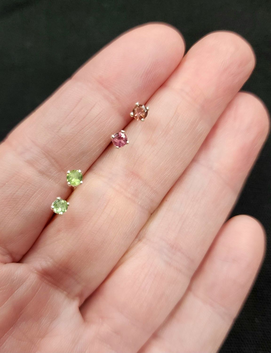 Tourmaline Earrings (Variety of Colours) Sterling Silver 925