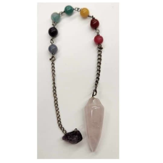 Rose Quartz Chakra and Amethyst Pendulum