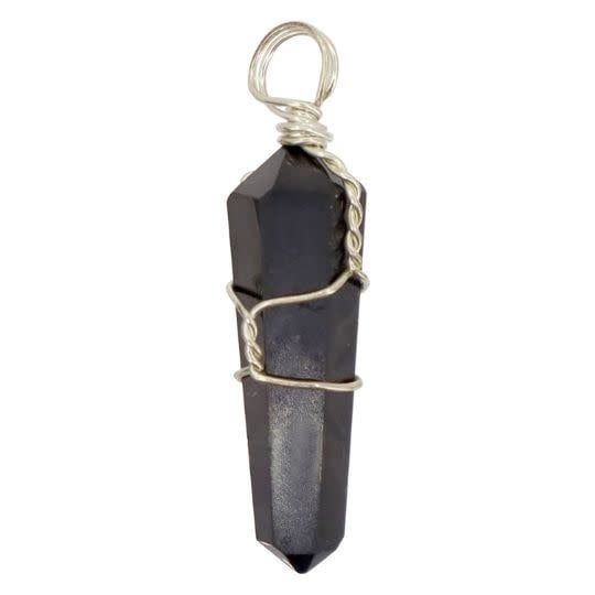 Shungite Point Wrapped Pendants 1&quot; - 2&quot;