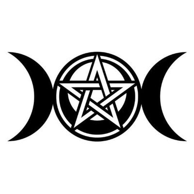 Triple Moon with Pentacle Wall Decal  - 22&quot;
