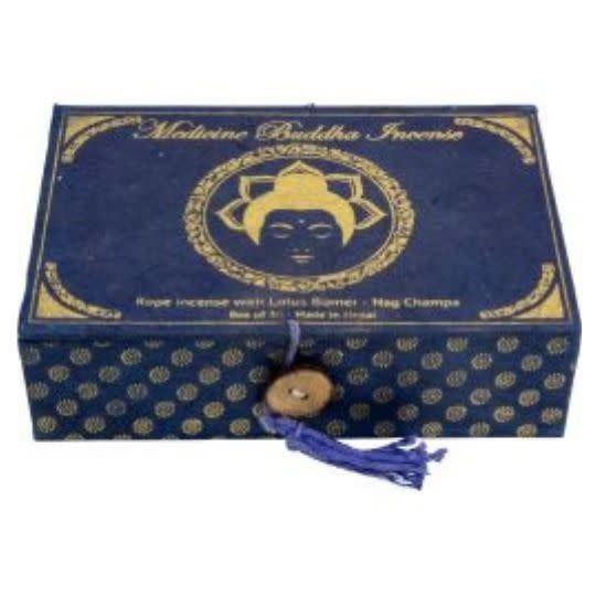 Medicine Buddha Rope Incense with Lotus Burner - Nag Champa