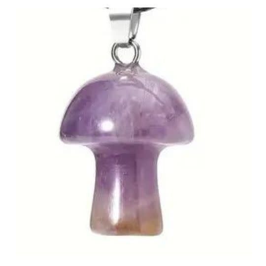 Amethyst Mini Mushroom Pendant 15mm