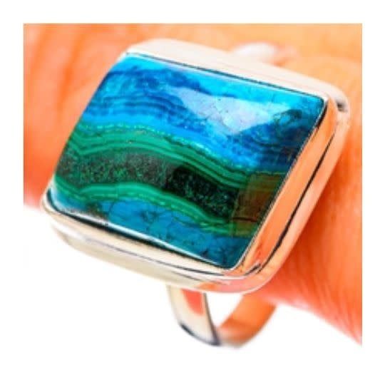 Malachite in Chrysocolla Sterling Silver 12.75