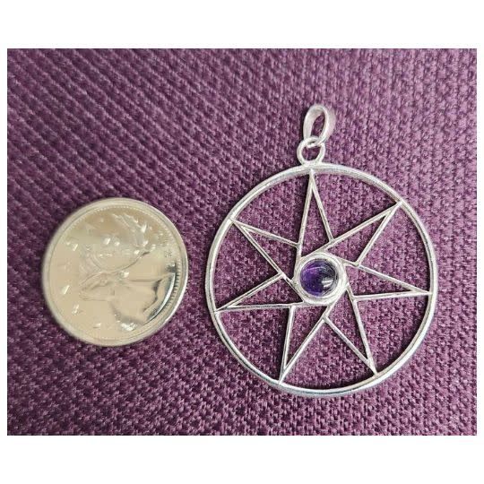 Fairy Star Pendant A with Amethyst Sterling Silver 1.5&quot;