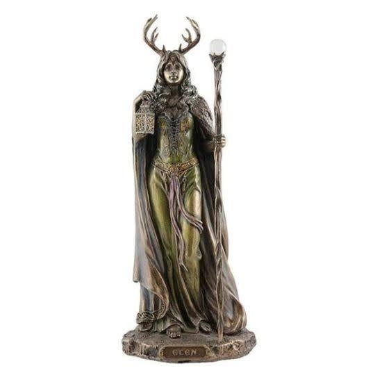 Elen of the Ways - Antlered Goddess Statue  10.25&quot;
