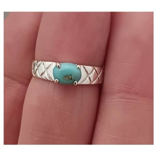 Turquoise Ring  B - Size 6 Sterling Silver