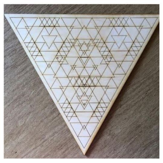 Wood Triangle Crystal Grid 6&quot;