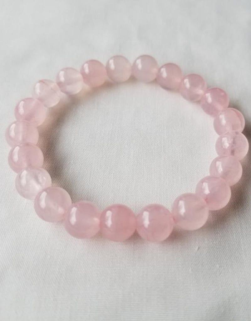 Large Rose Quartz Bracelet 8MM - 8-8.5&quot;