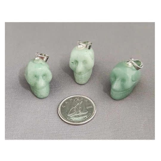 Green Aventurine Skull Pendant 3/4&quot;