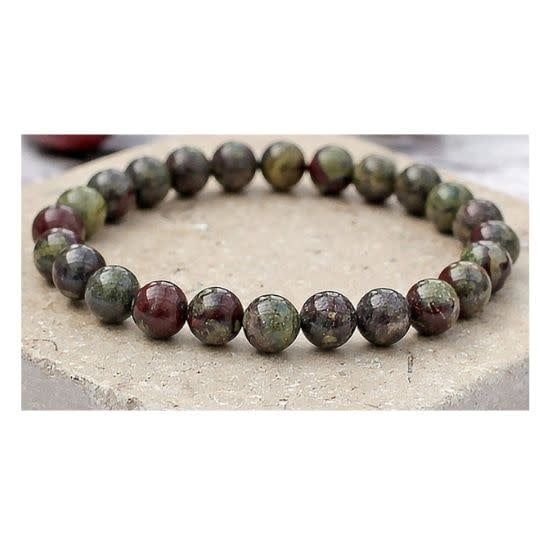 Large Dragon Blood Jasper Bracelet 8MM - 8-8.5&quot;