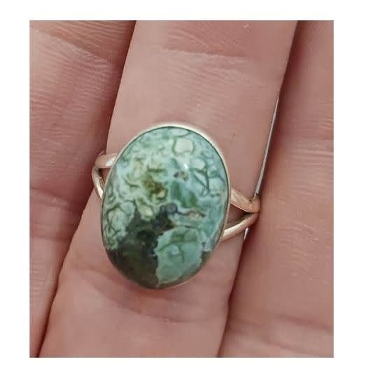 Turquoise Ring  A - Size 8 Sterling Silver