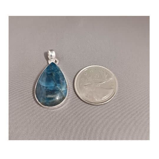 Blue Apatite Pendant Sterling Silver