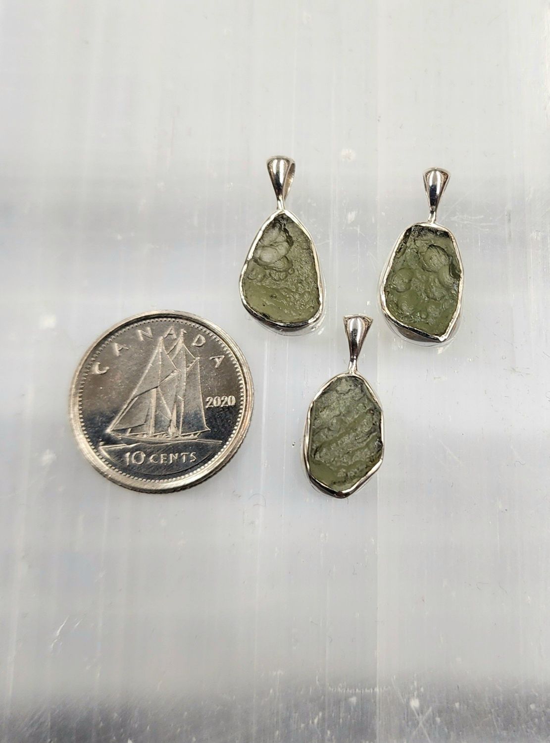 Moldavite Pendants Sterling Silver 925